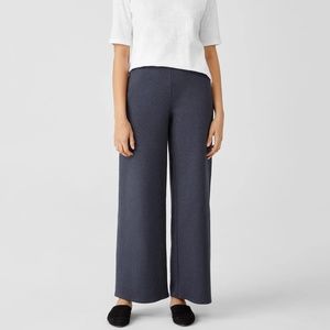 Eileen Fisher Organic Cotton Melange Crepe Wide-Leg Pant, Ocean, Size M, NWT